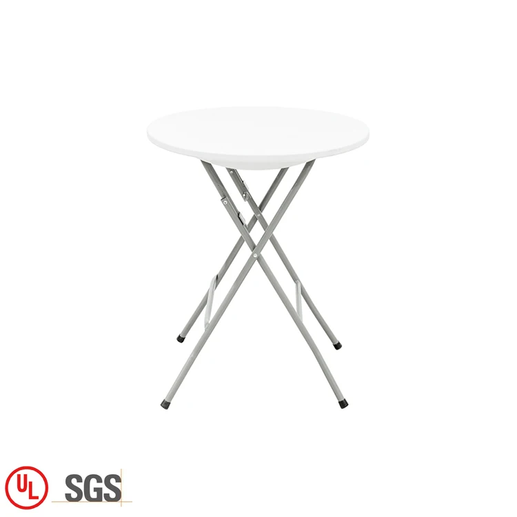 Factory cheap price folding table portable bar height commercial round high folding table