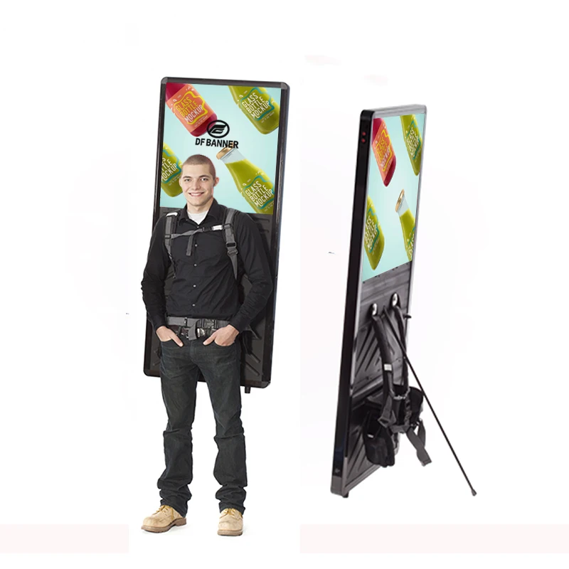 High quality LED wallking backpack light box billboard with new model Advertising LED Screen