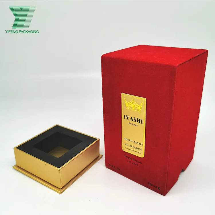 Luxury Custom Dust Prevention Velvet Flocking Hand Made Cardboard Gift Box 50ml Perfume Bottle Packaging