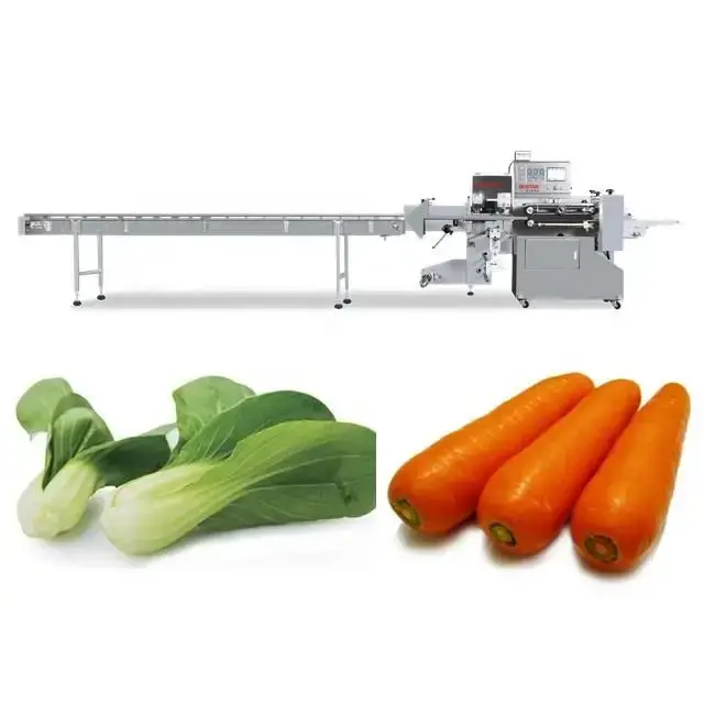 Qingdao Bostar Fruit vegetable tray pillow flow packaging  machine with servo control  and CE certification