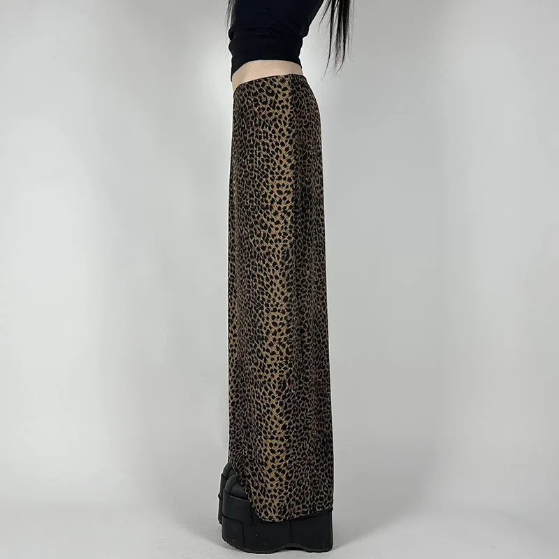 American style personalized print draping low waist skirt women loose Street all-match midi dress