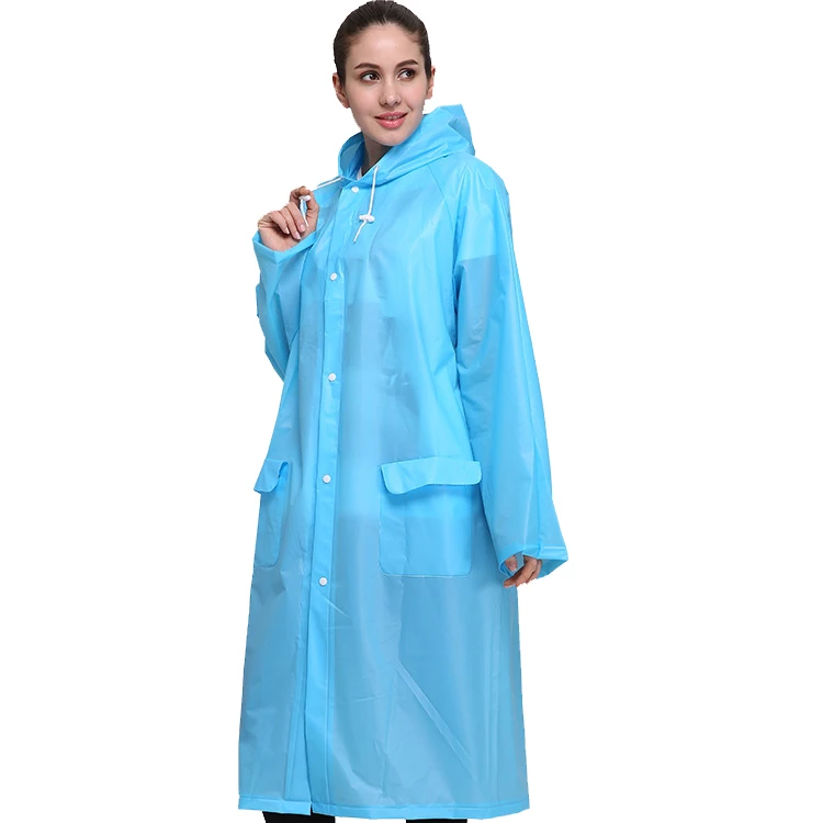 Raincoat for Adults Reusable Disposable Rain Ponchos with Hoods Button and Sleeves Rain Coat Womens  Plastic Rain Coat Poncho