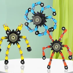 2021 trending deformation fingertip spinner fidget toy metal finger spinner gyro sensory stress release toys