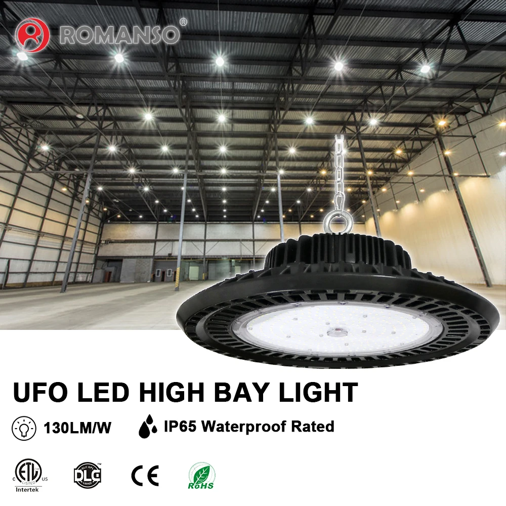  Новый дизайн IP65 130lm/w High Bay LED UFO освещение 150w 200w 250w HighBay мастерская свет CE ROSH SAA ufo high bay