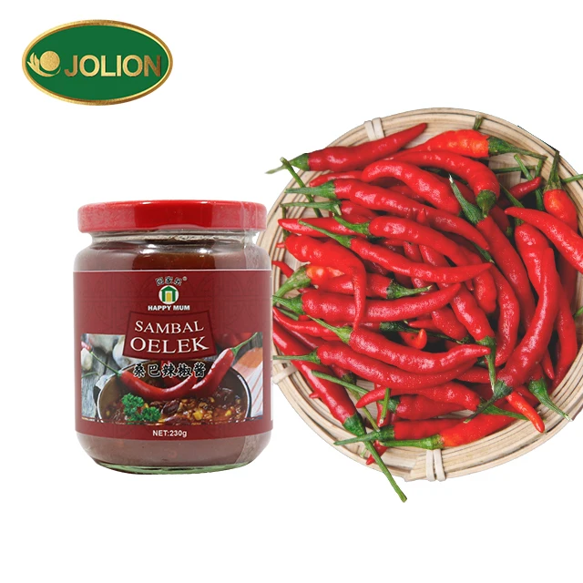 JOLION 285g Glass Bottle packaging wholesale bulk Spicy Red Pepper Sambal Oelek vietnam hot chili sauce manufacturer