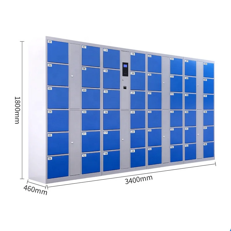 Customized Smart Electronic Storage Cabinet Fingerprint Recognition System Operated Blue Screen Locker