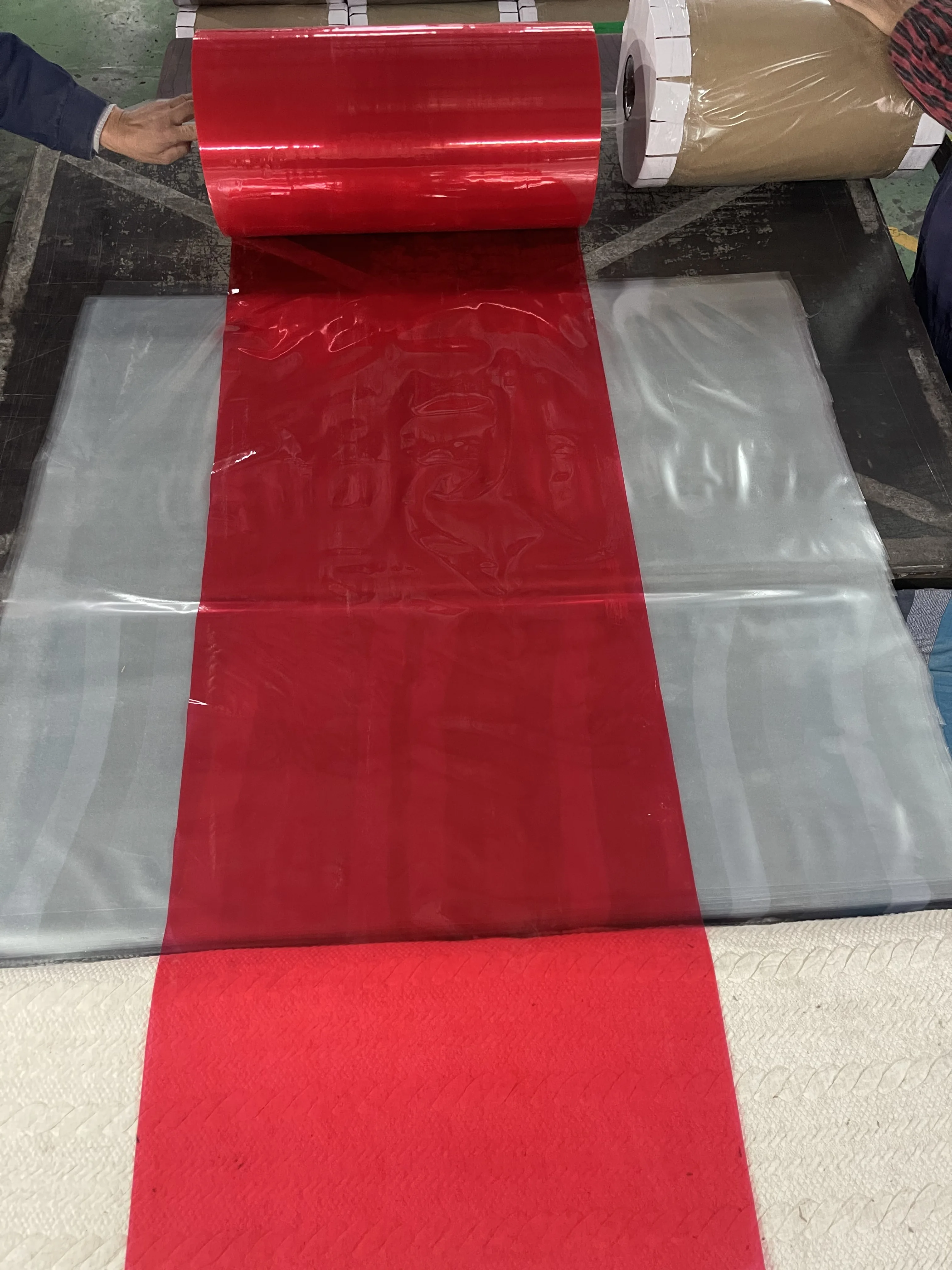 High quality red color transparent protection pvc film