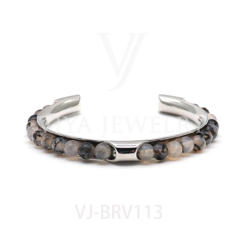 
Hottest Tiger Eye Stone Bracelet Lava Men Bead Stone Bracelets With Stainless Steel 