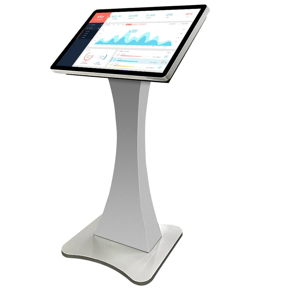21.5 inch floor stand monitor computer pc wifi ad player touch all in one kiosk