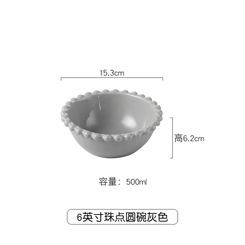 wholesale white wedding beads rim ceramic dinnerware set restaurant party porcelain chargers plate for wedding dinner plates