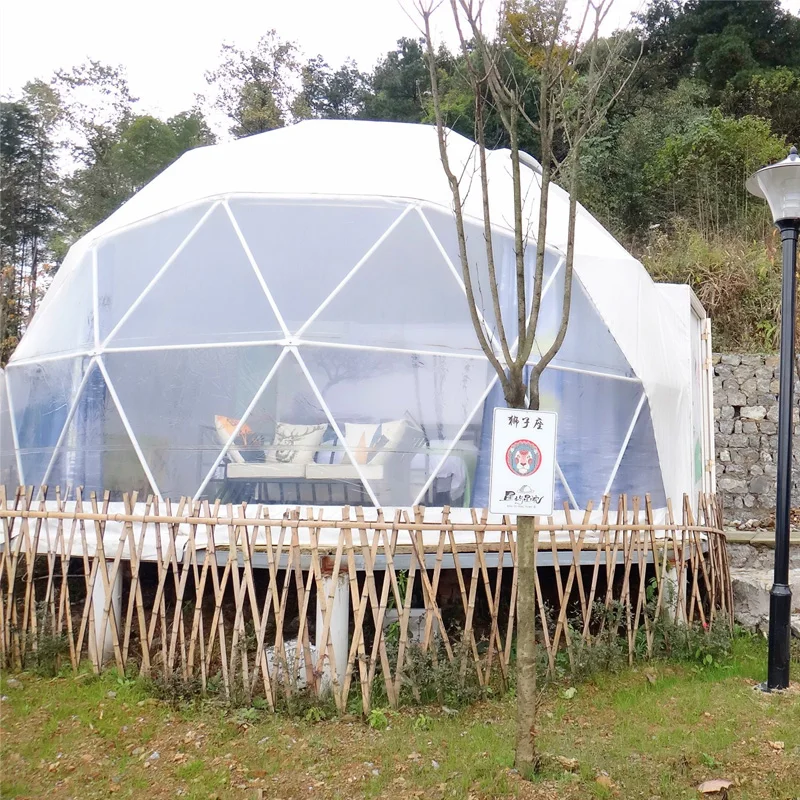 Eco 8M Geodesic Dome Tent Transparent Steel Frame