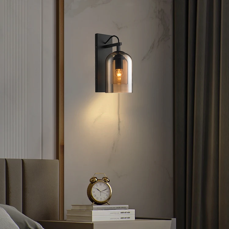 DLSSLIGHTING Glass Metal E27 Fixture Design Wall Lights For Home Decor Living Room Decoration Modern Led Wall Lamp