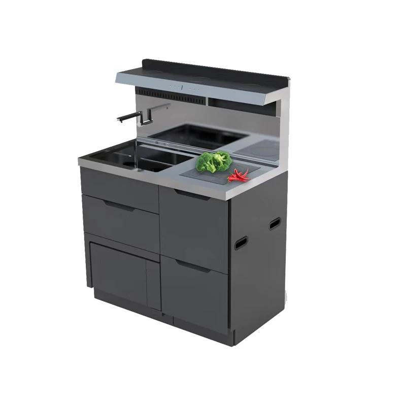 Customized Luxury Outdoor Stainless Steel Kitchen Cabinets With bbq Grill / Gas Stove