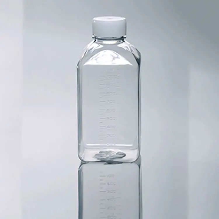 Transparent 1000 ml sampling bottle medical science cell culture sterile petg media bottle