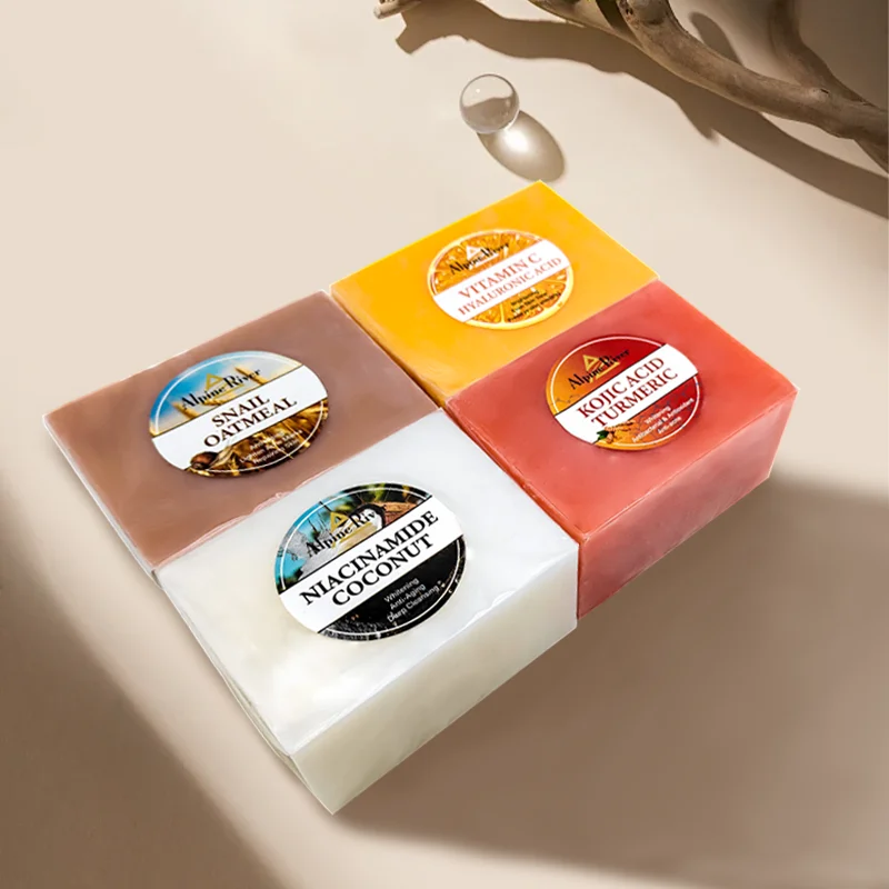 Private Label Vitamin C Skin Whitening Even Skin Tone Niacinamide Handmade Soap Exfoliating Skin Brightening Kojic Acid Soap