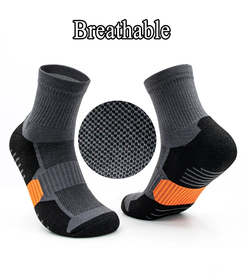 Zhongde Cotton Winter Thick Terry Cushion Bottom Crew Knitting Mid Ankle Men Custom Logo Sports Basketball Socken Socks