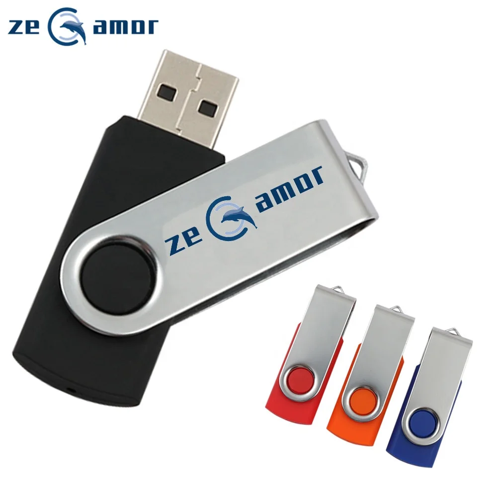 Zeamor Top Selling Logo Custom 2.0 3.0 Drives Swivel Memory Chip Flash Disk USB For Promo Gifts Low MOQ Free Sample