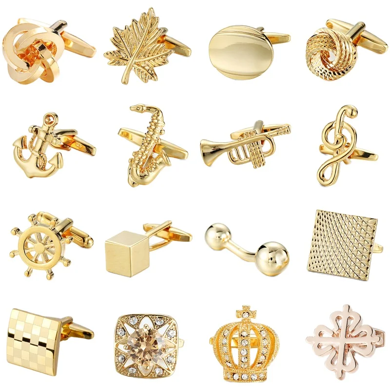 2024 NEW BOYI Anchor Golden Supplier Custom Logo Cuff Links French Shirt With Cufflinks Gold From China