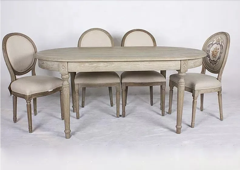 Hot sale customized newest concise dining table top quality wooden oval dining table