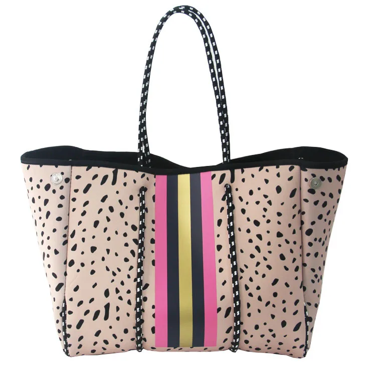 Neoprene beach punch mommy bag portable shoulder strap picture mother shopping bag lady bag