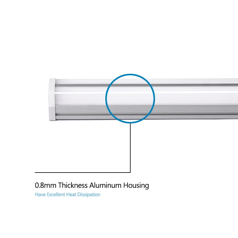 8ft led tube light linkable led strip light linear light with double sides emitting 6000k for Warehouse Supermarket Office