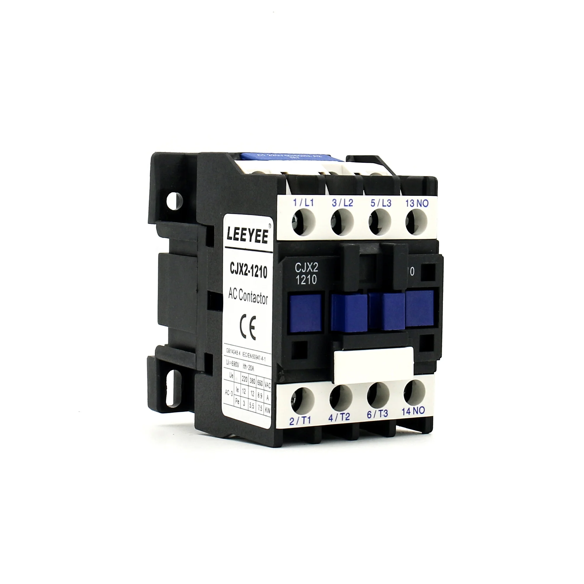 LEEYEE контакторы переменного тока CJX2-1210 3-фазный 3 P 20A 690V черное электрическое оборудование умный контактор с CE