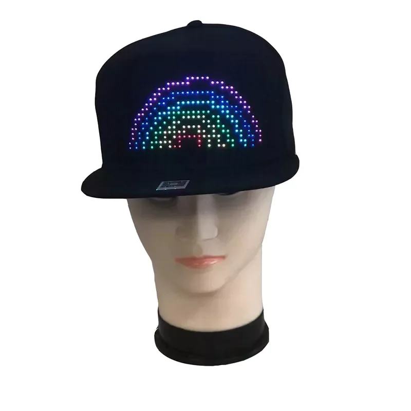 Wholesale Smart App Programmable LED Sports Cap custom Logo Baseball Cap Luminous Party Hat Light Up Scrolling LED Display Caps
