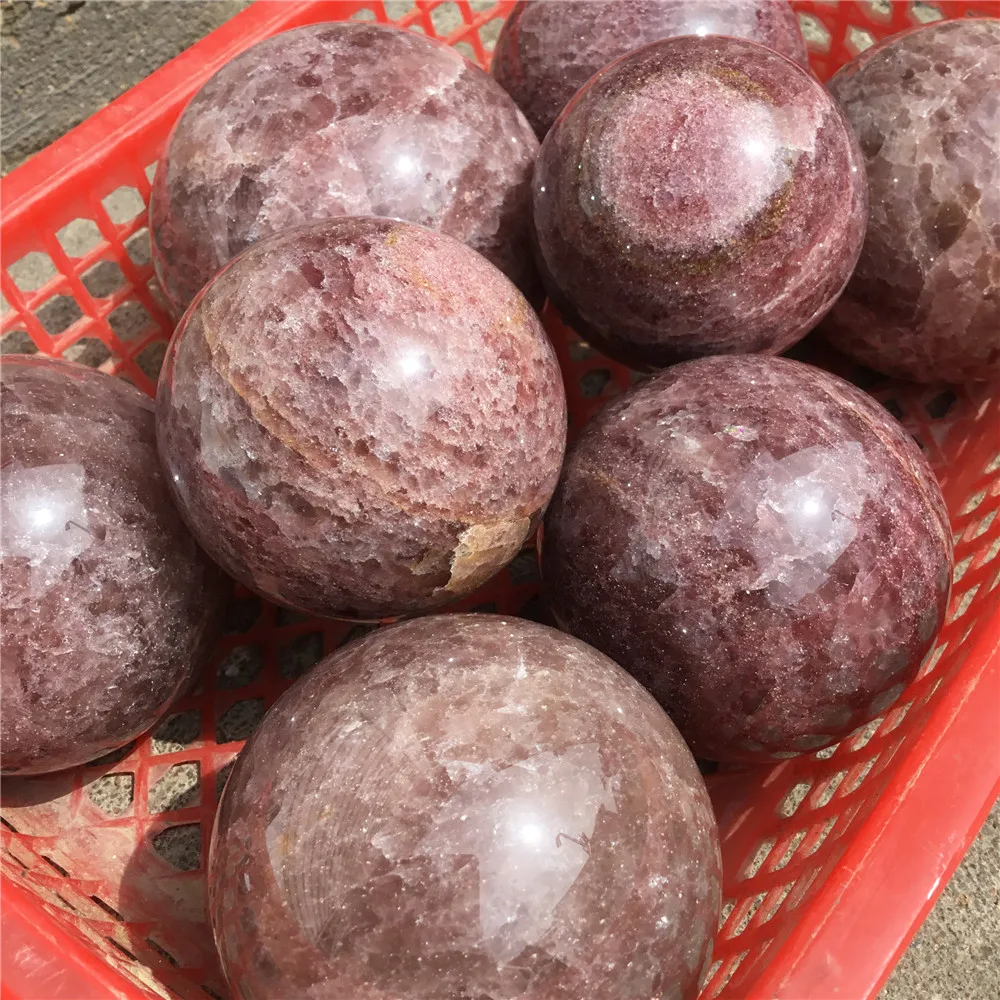 High Quality Crystal Sphere Natural Reiki Strawberry Quartz Ball For Collection Home Decoration Healing