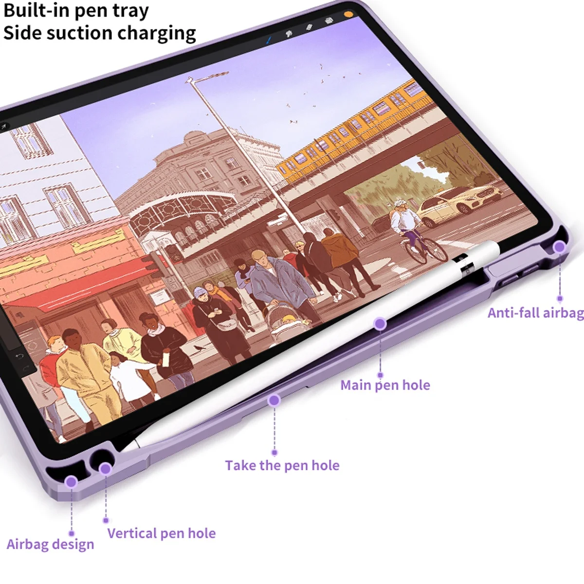 Universal 10.9 inch Tablet Case Newest design Smart Pencil shell Cover for ipad air 5th generation case