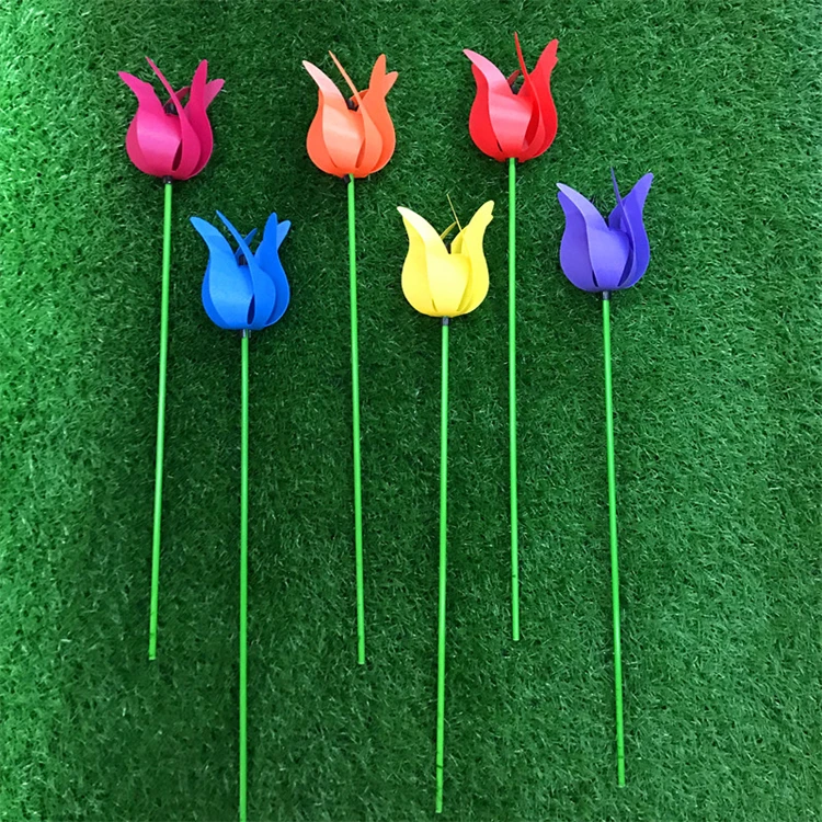 Simulation flower windmill forest ground ornament can rotate flower windmill