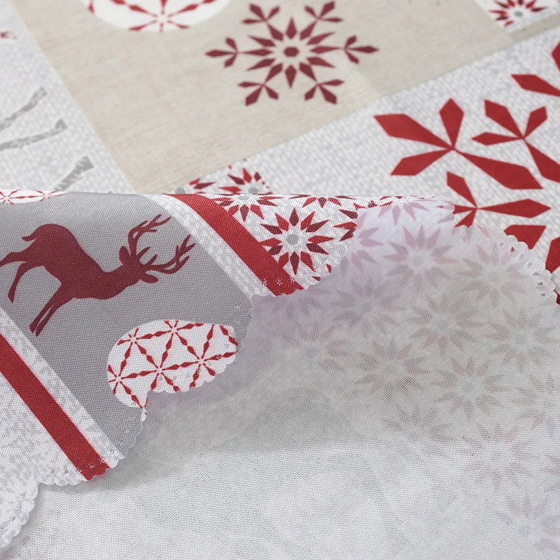 Christmas table cover polyester waterproof table cloth Christmas custom Modern design Printed polyester table cloth