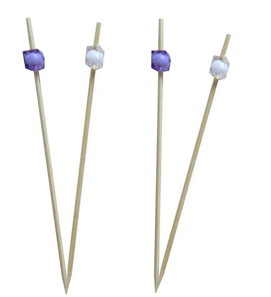 Eco friendly custom logo natural bamboo wholesale cheap price one time hot selling disposable bamboo cocktail sticks