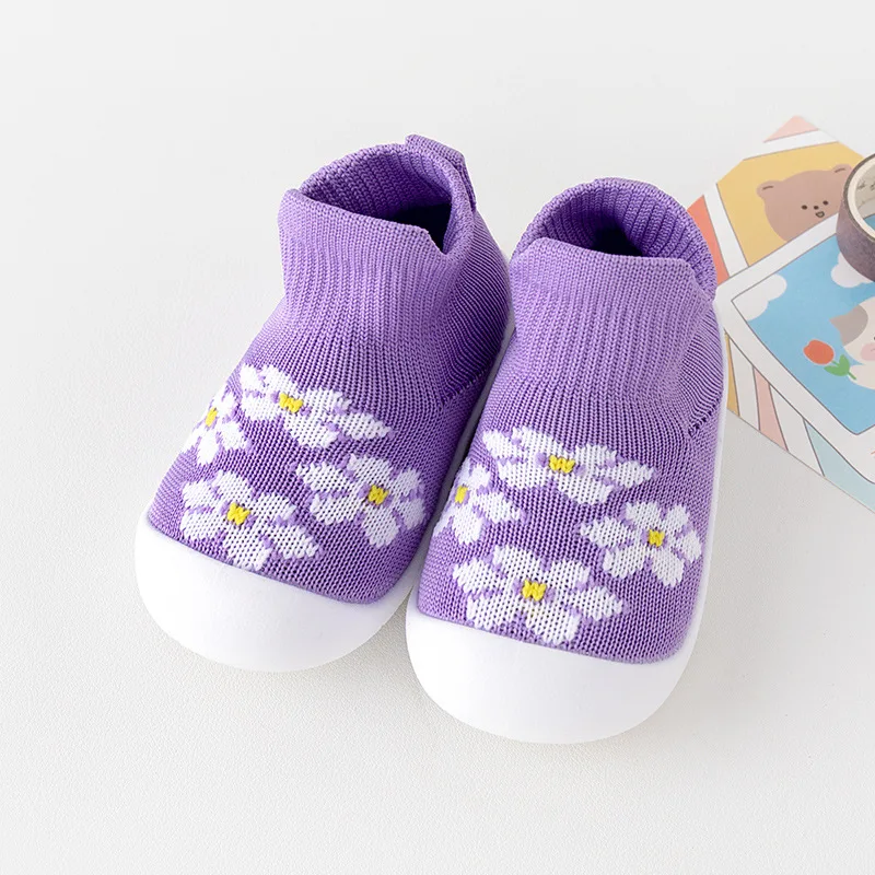 2024 Baby Boy Girl Non-Skid Infant Walking Shoes Breathable Elastic Sock Shoes with Memory Sole Protect Toes Outdoor Sneakers