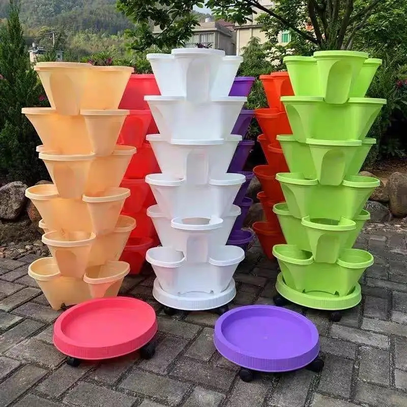 Hot sale Planter Indoor Outdoor Tower for Growing stackable flower stackable plant pots