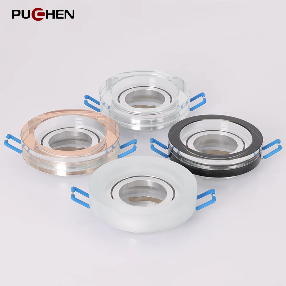PUCHEN MR16 Ceiling Light Recessed Downlight Glass 20MM Crystal Fittings GU10 GU5.3 Movable Ring Focus Led Spotlight Living Room