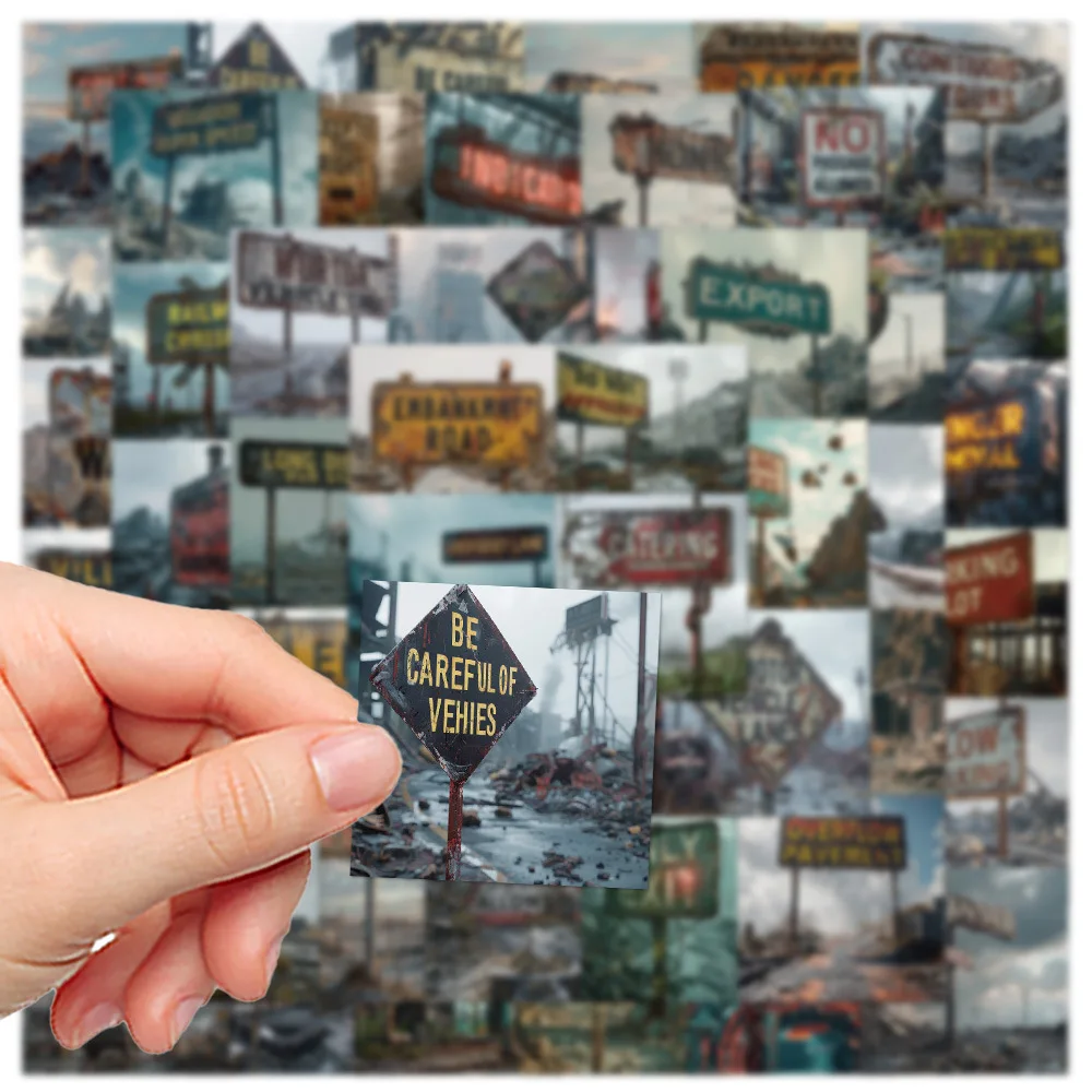 50PCS The end of the world apocalyptic signs shabby ruins negative landscape sticker