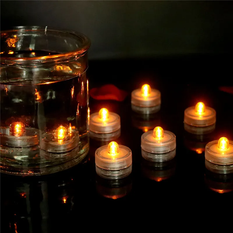 Hot Sale 12pcs color changing  Water Activated LED Tea Lights for Pool, Fountain,Vase and Fish Tank