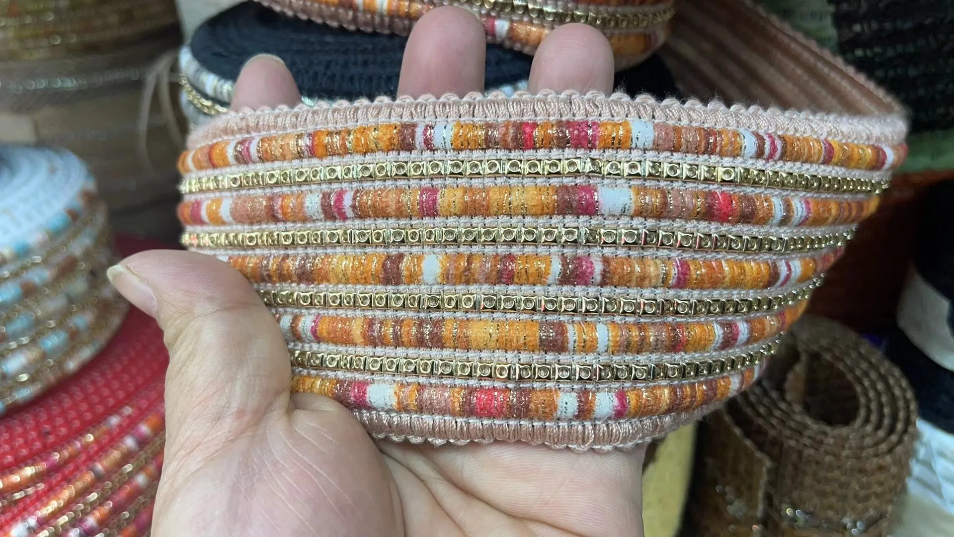 6-7cm flat braided jute tape natural Cotton Jute Lace Trim ribbons and laces for crafts string roll jute hemp webbing