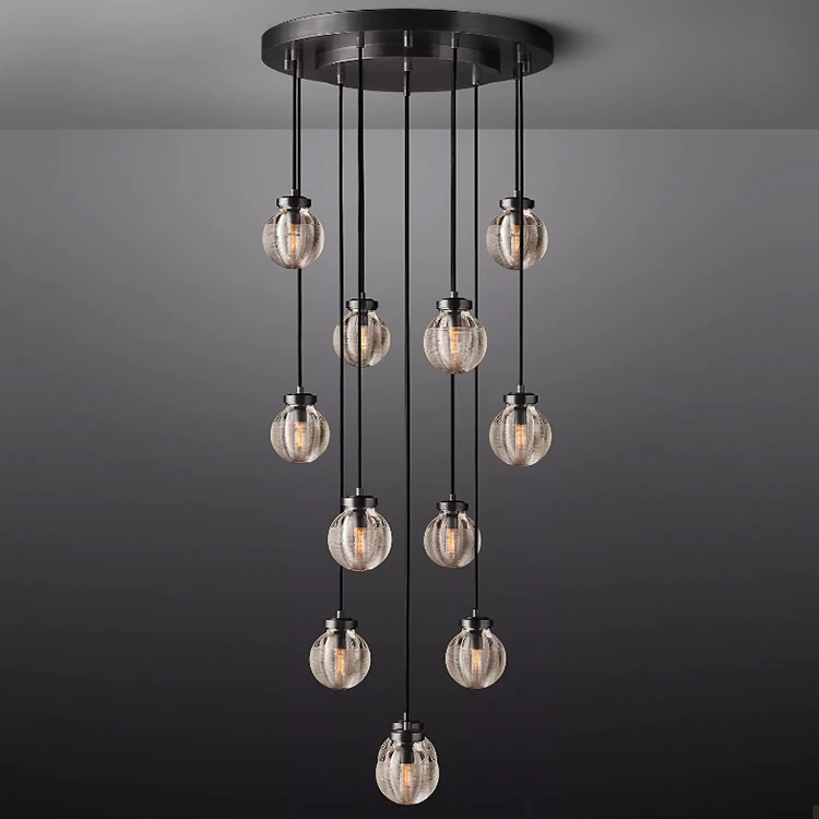 Tpstarlite Modern Style Dining Hall Commercial Hotel Villa Luxury Custom Glass Chandelier Lamp