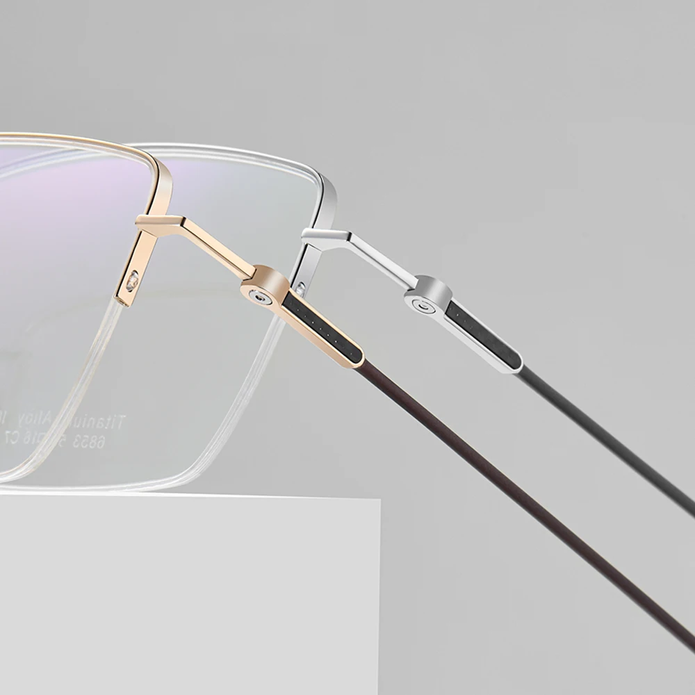 Osicare High Quality Semi Half Rim PC Blue Wholesale Eye Prescription Glasses Thin Eyeglass Men Titanium Eyewear Optical Frames