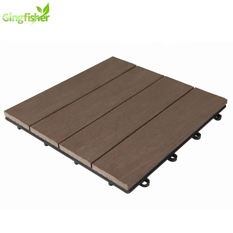 New Outdoor Co-Extrusion Plastic Floor Tile DIY Wood Plastic Composite interlocking tiles for Patio