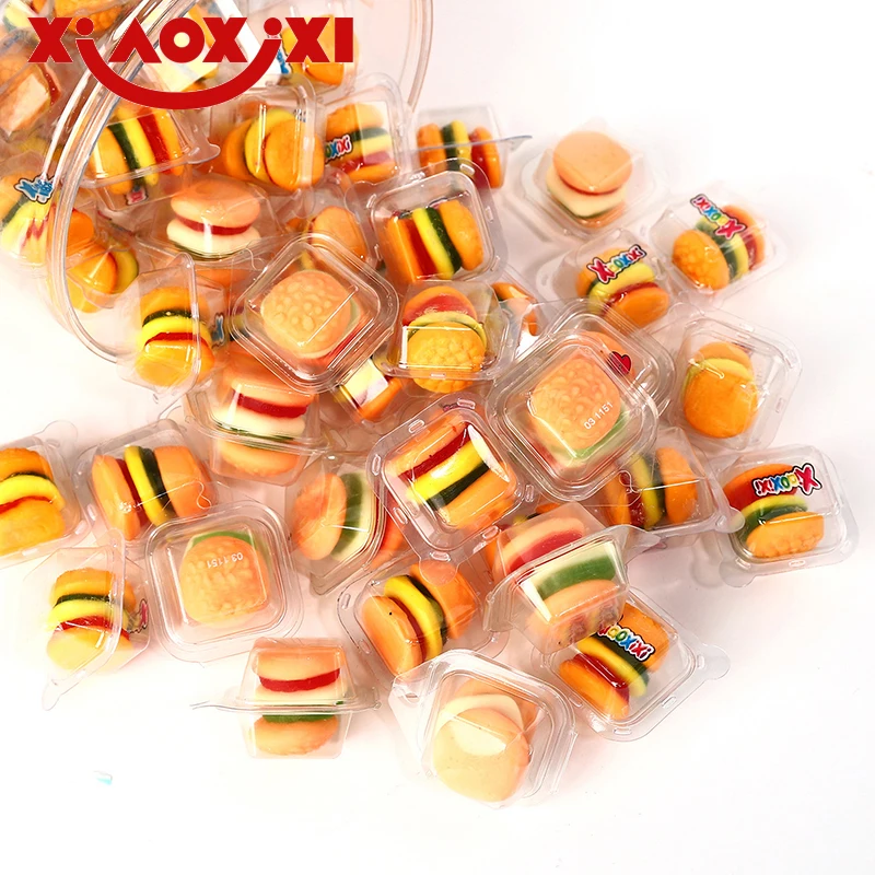 OEM ODM Halal Stick Burger Gummy Candy Fruit Confectionery Jelly Sweets Candy 18g 10g 16g
