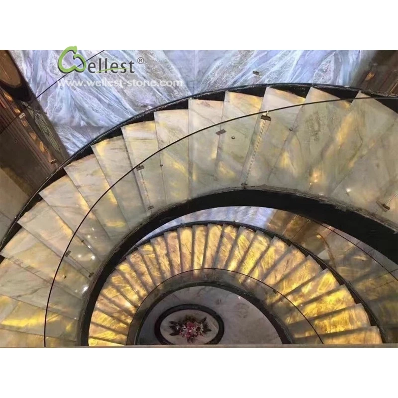 China fantasy blue and purple onyx marble wall art marble purple tile for high-end family project