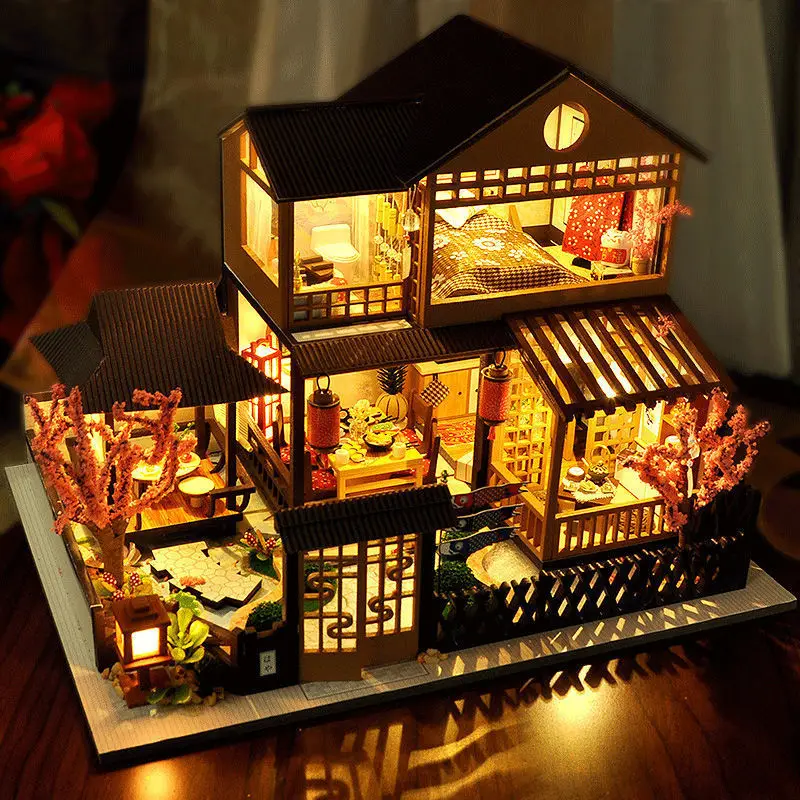 New Arrival Miniature Gift Doll House Wooden houses Miniature Diy Doll house Furniture Toy Kid Gift
