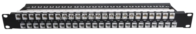  RJ45 1U 48 портовая коммутационная панель Cat6 UTP 19