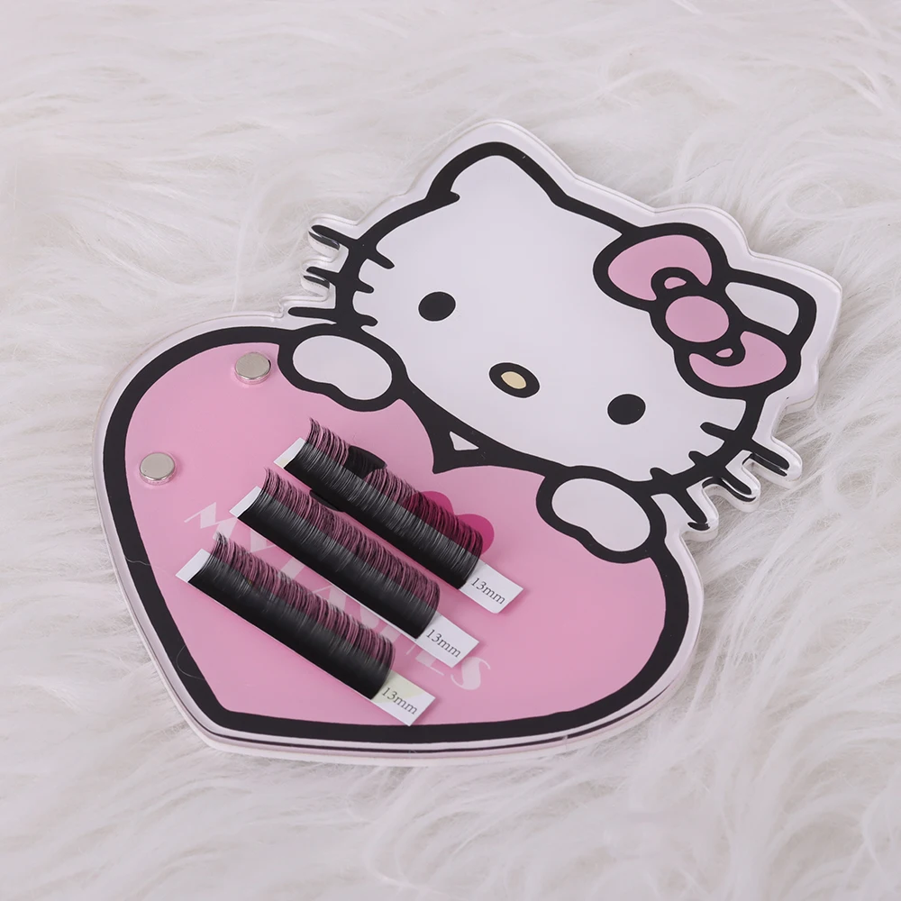 Cute Magnetic Suction False Lashes Tray Holder Acrylic Eyelash Extension Display Board Lash Tile with Magnet