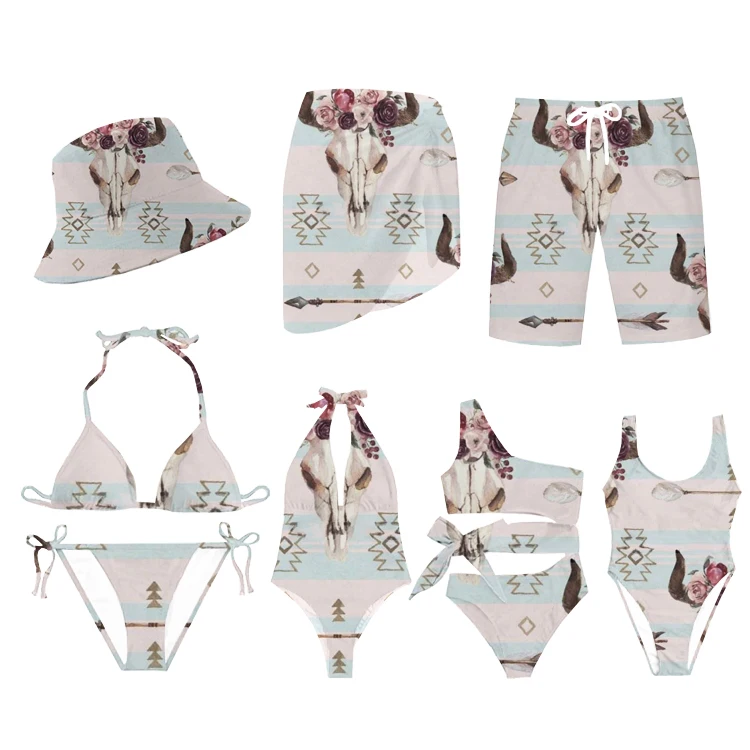 High Quality OEM Low Moq Custom Women Children Bikinis Sexy Printed Swimwear Swimming Suit Kids Girl Baby Swimsuit Bikini
