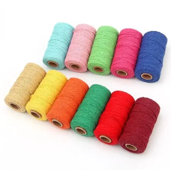 Rice-dumpling line two-color cotton rope diy weaving decoration handmade gift box baking packaging binding rope wholesale