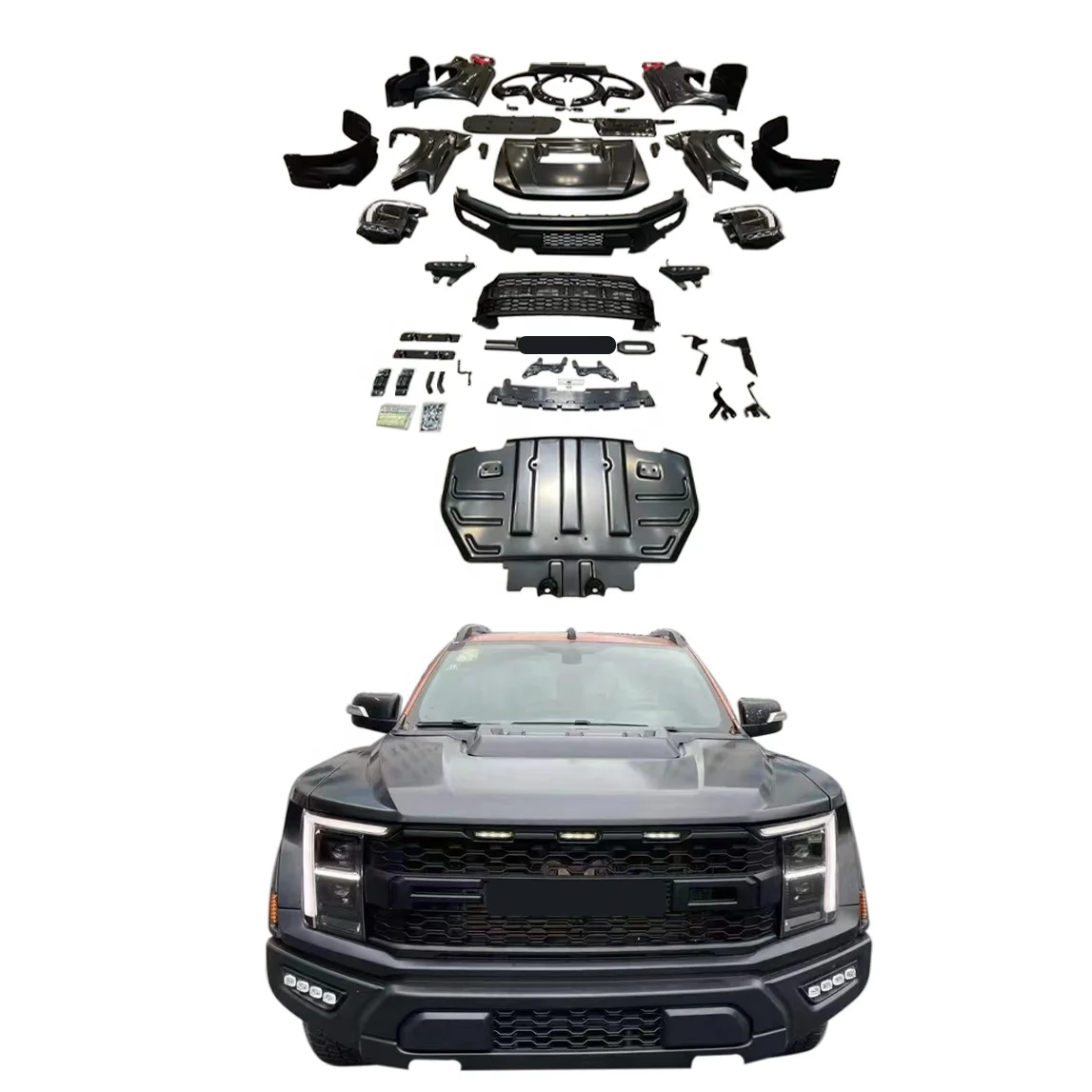 New Design Body Kits For Ford ranger 2012 2013 2014 2015 2016 2017 2018 2019 2020 2021 upgrade to 2022 2023 Raptor assembly