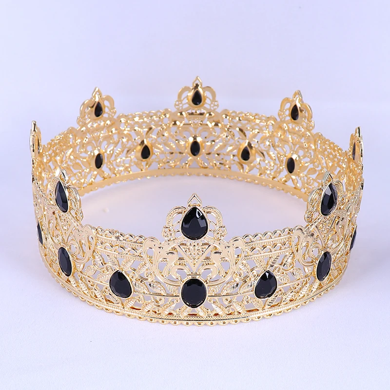 Мужской хит продаж свадебный Новый головной убор со стразами в форме сердца для невесты Круглый Сплав большая корона для конкурса красота